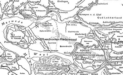 Situatie rond 1421, detail kaart Beekman uit 1938